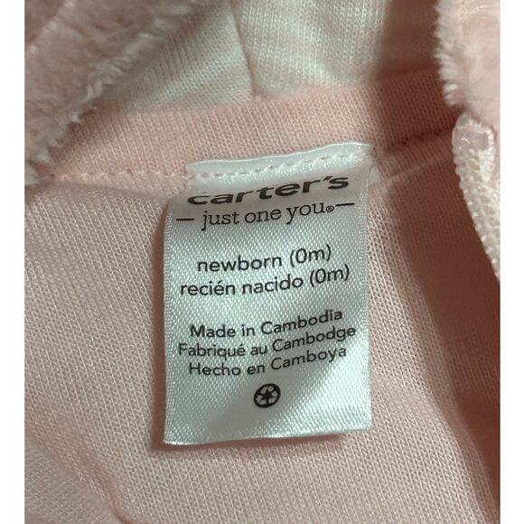 Carters Just One You fleece footie suit light pink size NB - Picture 5 of 6